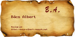 Bács Albert névjegykártya